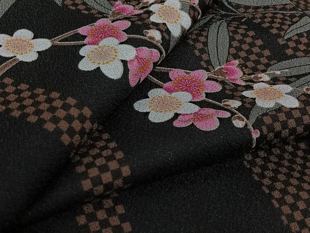 平和屋着物▽小紋　単衣　枝梅文　洗える着物　AABJ9783jh 11,999円