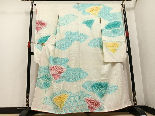 平和屋着物●豪華振袖　総絞り　舞扇吉祥文　正絹　逸品　AABK0296ph 32,110円