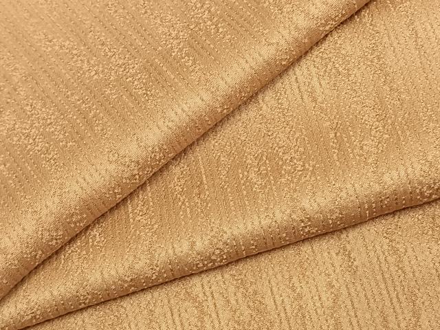 平和屋着物●上質な色無地　よろけ縞地紋　飴色　正絹　逸品　AABK1038fy