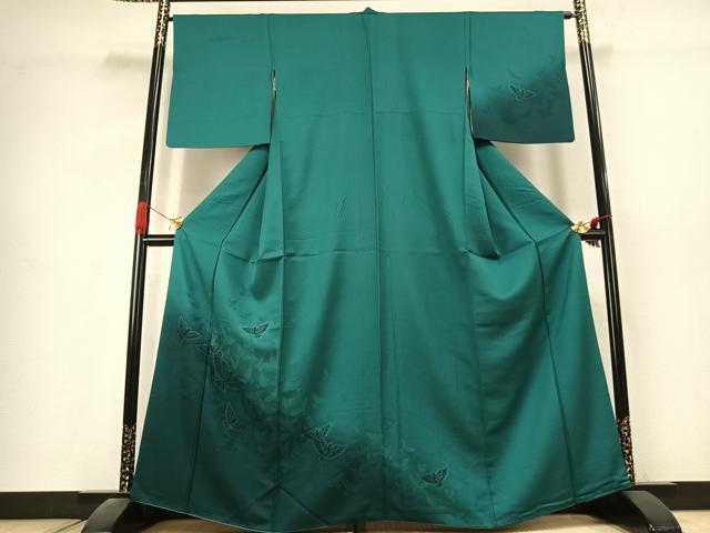 平和屋着物●染色作家　斉藤三才　訪問着　三才鳥　暈し染め　正絹　逸品　AABK1328fy