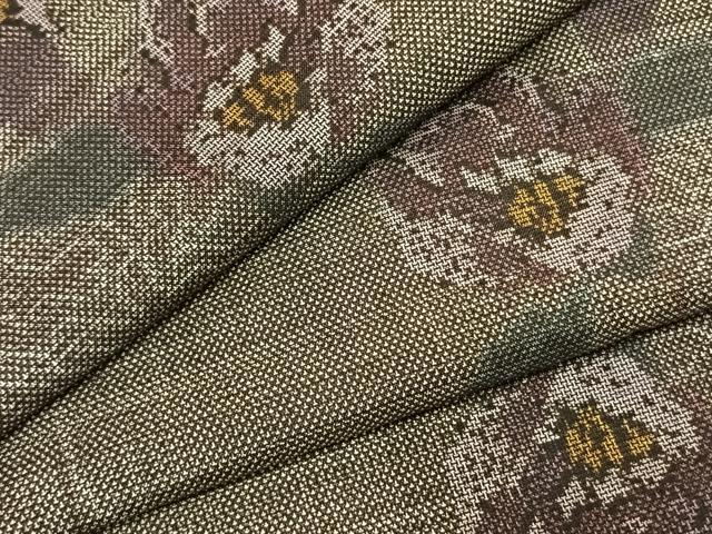 平和屋着物●本場大島紬　9マルキ　枝花文　正絹　逸品　AABK1361fy