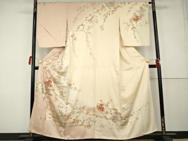 平和屋着物●訪問着　エ霞雪輪草花文　暈し染め　金銀彩　正絹　逸品　AABK1838cs 30,420円