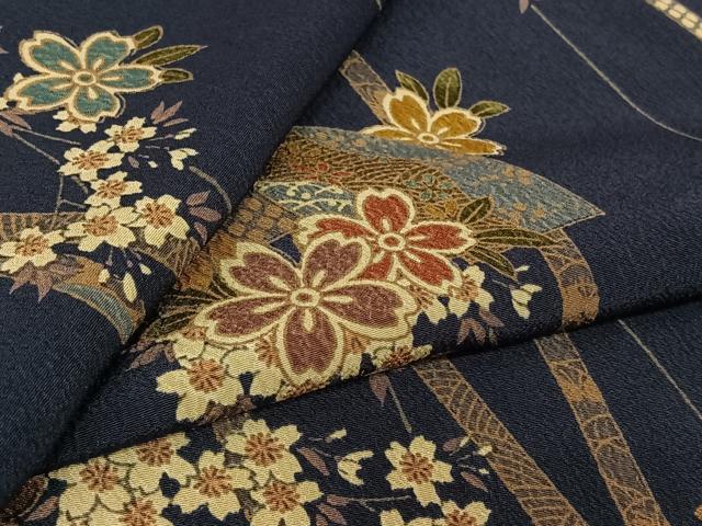 平和屋着物▽小紋　単衣　桜　洗える着物　AABK1921jh 13,013円