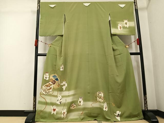 平和屋着物●訪問着　駒刺繍　唐子　暈し染め　金彩　正絹　逸品　AABK2248ph 28,730円