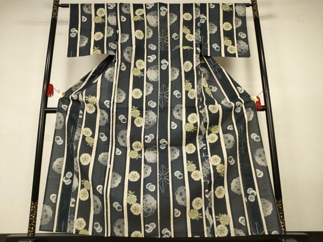 平和屋着物∴夏物　浴衣　綿絽　花間道　手縫い　綿　逸品　AABK2617jd