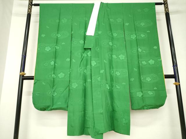 平和屋着物●振袖用長襦袢　無双仕立て　梅地紋　深緑色　鈴乃屋扱い　正絹　逸品　AABK3101ck 18,720円