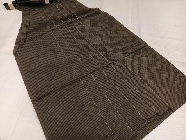 平和屋着物●男性　馬乗り袴　縞　正絹　逸品　未使用　AABK4283ph