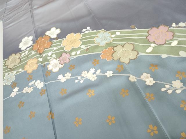 平和屋着物○訪問着 駒刺繍 桜文 暈し染め 金彩 正絹 逸品