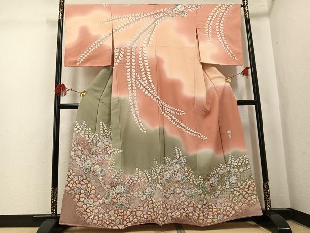 平和屋着物●越後十日町の一流染匠　桐屋・翠山工房　訪問着　辻が花　絞り　暈し染め　正絹　逸品　AABK7056ph 38,870円
