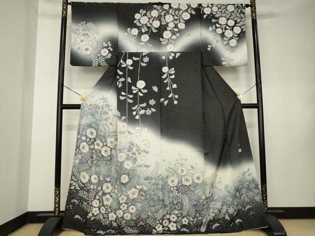 平和屋着物○吉乃一廉 幻の辻が花 訪問着 暈し染め 銀通し地 正絹 逸品