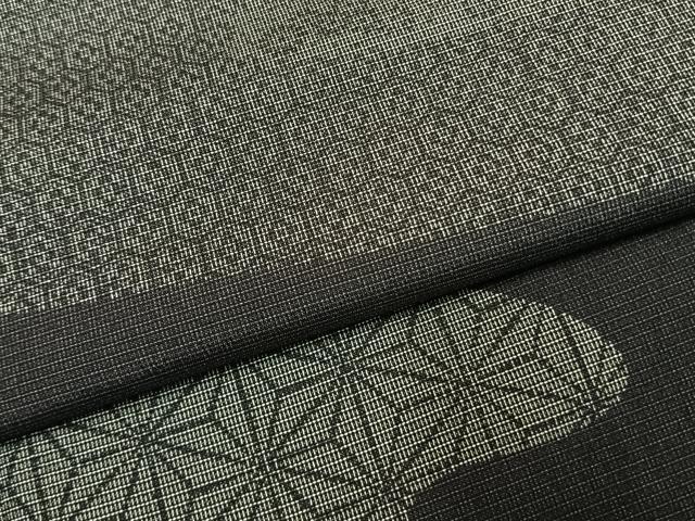 平和屋着物●本塩沢　訪問着　亀甲麻の葉文様　正絹　逸品　AABK7649fy