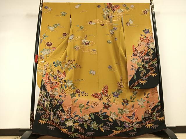 平和屋着物●豪華振袖　紅型　花蝶文　暈し染め　正絹　逸品　AABK7975fy 35,490円