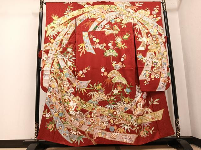 平和屋着物●創業460年・千總　振袖　駒刺繍　吉祥花宝尽くし　金彩　正絹　逸品　AABL0632ph 104,000円