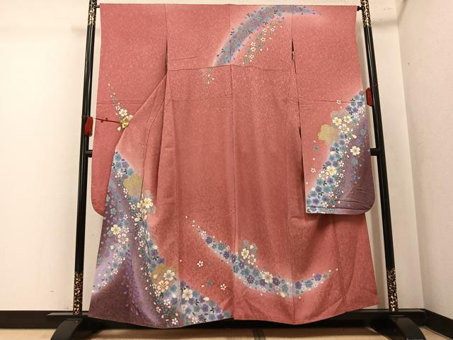 平和屋着物●豪華振袖　駒刺繍　舞花文　暈し染め　金彩　銀通し地　正絹　逸品　AABL1325ph 30,420円