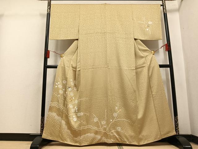 平和屋着物□訪問着 絞り 刺繍 冊子花文 金彩 正絹 逸品 CABG5726oy 逸品