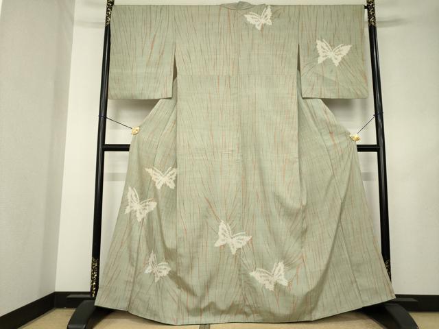 平和屋着物●訪問着　紬地　竜巻絞り　蝶　高島屋扱い　正絹　逸品　AABL2103ck 23,998円