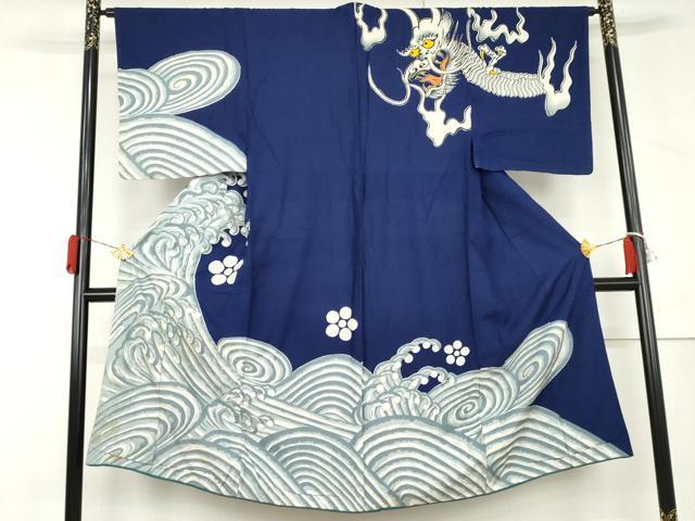平和屋着物●男性　アンティーク　大正ロマン　訪問着　立波に龍　AABL4184cs 35,490円