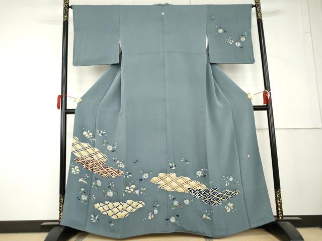 平和屋着物●東京友禅　久呂田明功　訪問着　辻が花　絞り　鬼しぼ縮緬　正絹　逸品　AABL4227cs 54,600円