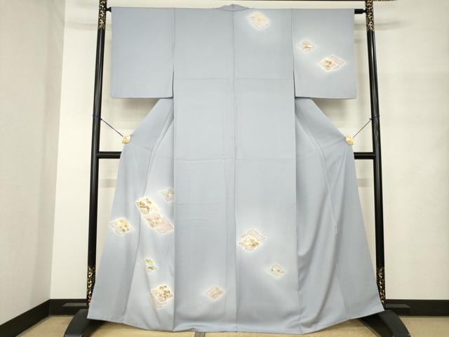 平和屋着物●創業460年・千總　訪問着　松皮菱花文　暈し染め　金彩　反端付き　正絹　逸品　AABM4331ck