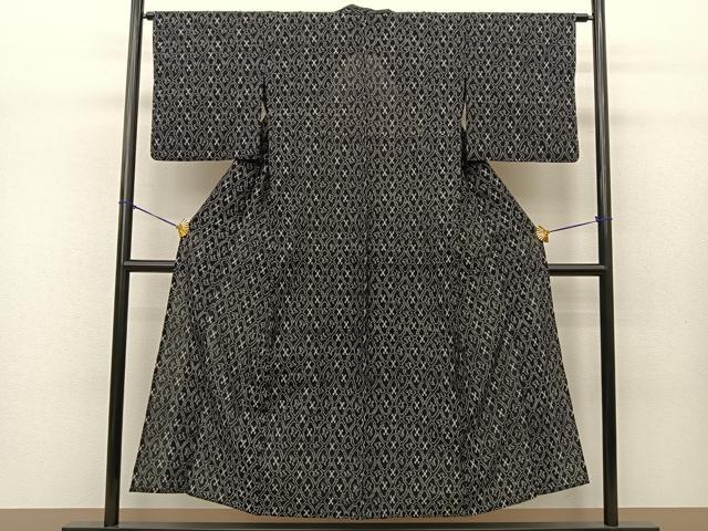 平和屋着物▽久留米絣　単衣　菱繋ぎ　綿　逸品　BAAM9395fw 平和屋着物▽久留米絣 単衣 菱繋ぎ 綿 逸品 BAAM9395fw