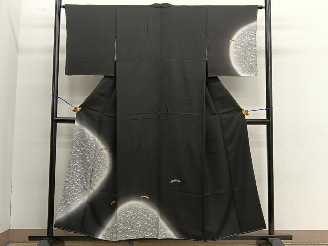 平和屋着物●訪問着　駒刺繍　雪芝　暈し染め　金彩　正絹　逸品　未使用　BAAN8674pm