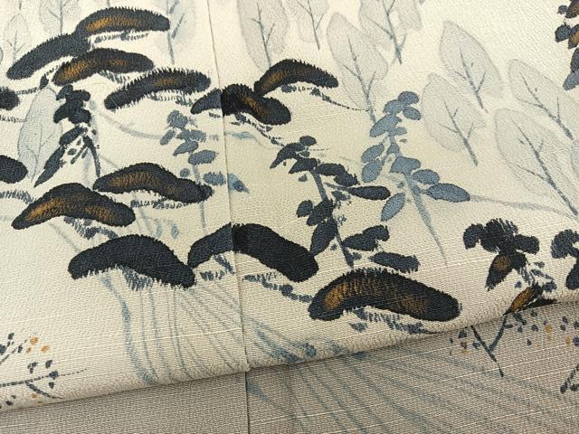 平和屋着物○京友禅作家 山科春宣 訪問着 紬地 手描き 樹林