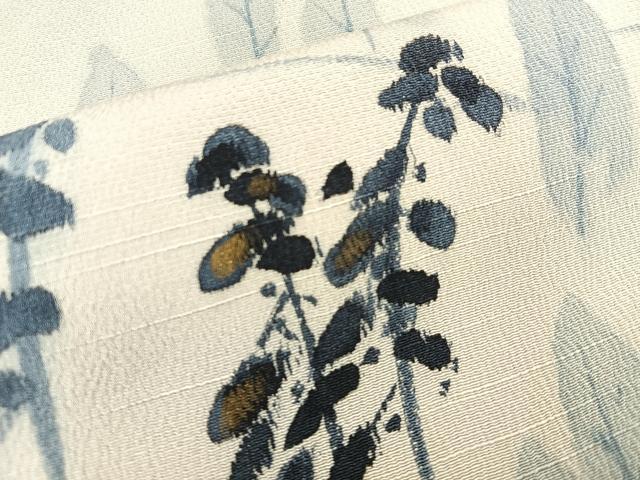 平和屋着物●京友禅作家　山科春宣　訪問着　紬地　手描き　樹林文　金彩　正絹　逸品　BAAO1629ph 平和屋着物○京友禅作家 山科春宣 訪問着 紬地 手描き 樹林