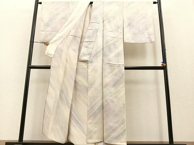 平和屋着物▽上質な小紋 単衣 作家物 霞文 暈し染め