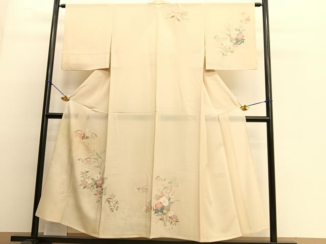 平和屋着物＊夏物　訪問着　絽　鴛鴦花文　正絹　逸品　BAAS3247pk