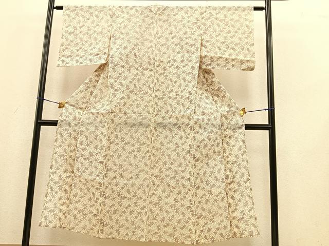 平和屋着物∴夏物　綿紅梅　浴衣　舞葉文　綿　逸品　BAAS7127pk