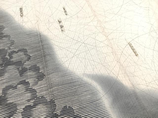 平和屋着物▽訪問着 本場染大島紬 単衣 白大島 ロング丈 破れ