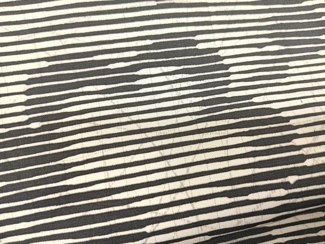 平和屋着物▽訪問着 本場染大島紬 単衣 白大島 ロング丈 破れ