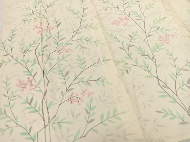 平和屋着物▽訪問着　単衣　手描き　南天文　正絹　逸品　BAAS8039yc_3