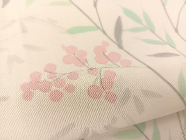 平和屋着物▽訪問着　単衣　手描き　南天文　正絹　逸品　BAAS8039yc_4