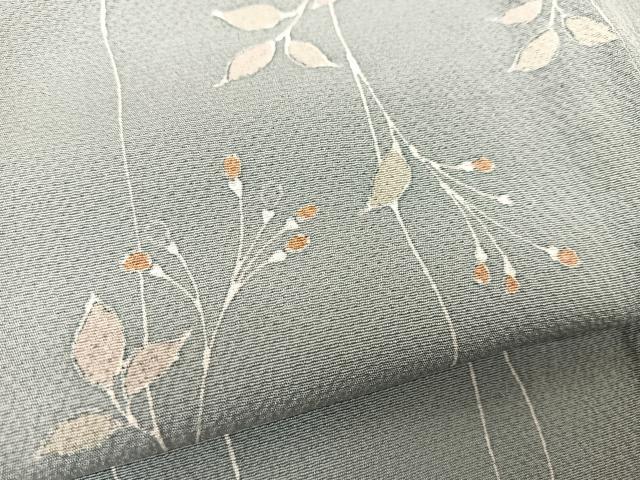 平和屋着物▽上質な小紋　単衣　南天文　正絹　逸品　BAAS8046yc