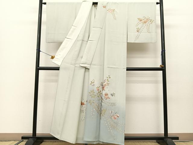 平和屋着物▽訪問着 単衣 相良刺繍 辻が花 暈し染め 金銀彩