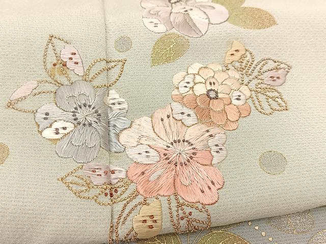 平和屋着物○本加賀友禅作家 向秀三 訪問着 草花文 正絹 逸品