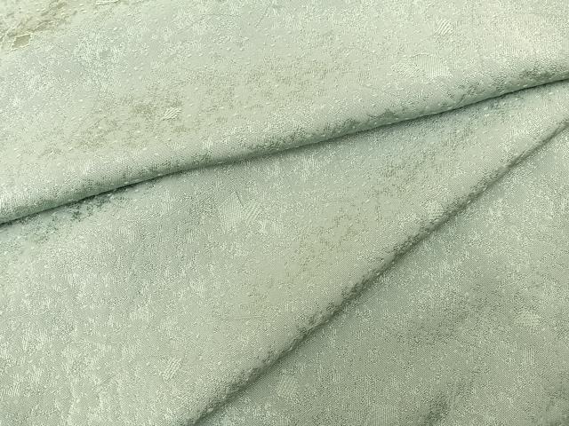 平和屋着物▽上質な色無地　単衣　泊散らし地紋　山葵色　正絹　逸品　未使用　BAAS8311hv