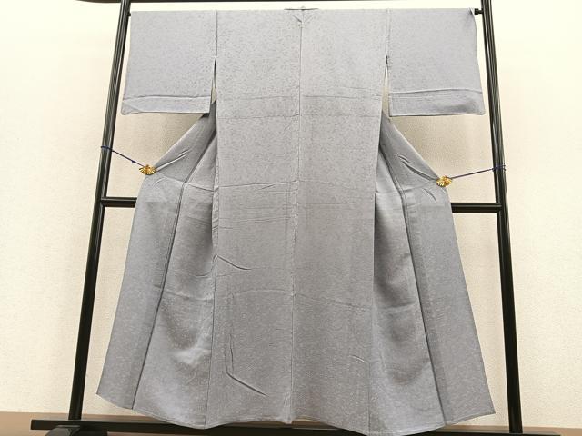 平和屋着物●上質な色無地　枝花地紋　薄梅鼠色　正絹　逸品　AAAZ2420ph 平和屋着物○上質な色無地 枝花地紋 薄梅鼠色 正絹