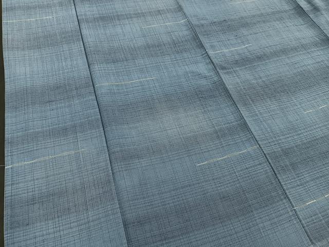 平和屋着物▽上質な紬 単衣 格子 正絹 逸品 BAAS8329hv