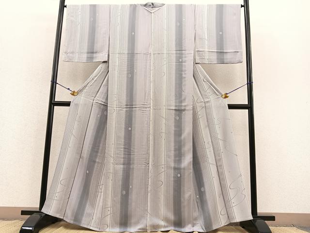 平和屋着物▽上質な小紋　単衣　霰流線文　正絹　逸品　BAAS8330hv 平和屋着物▽上質な小紋 単衣 霰流線文 正絹 逸品 BAAS8330hv