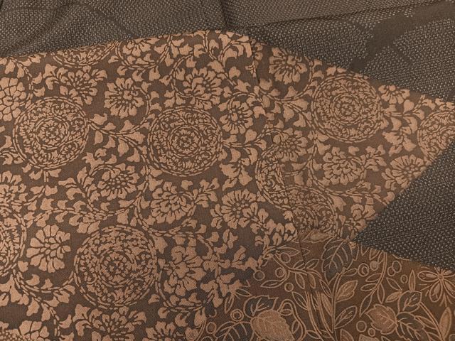 平和屋着物▽訪問着 単衣 紬地 9マルキ 松皮菱花