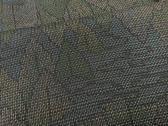 平和屋着物▽上質な紬 単衣 幾何学花文 正絹 逸品 DAAV5030az