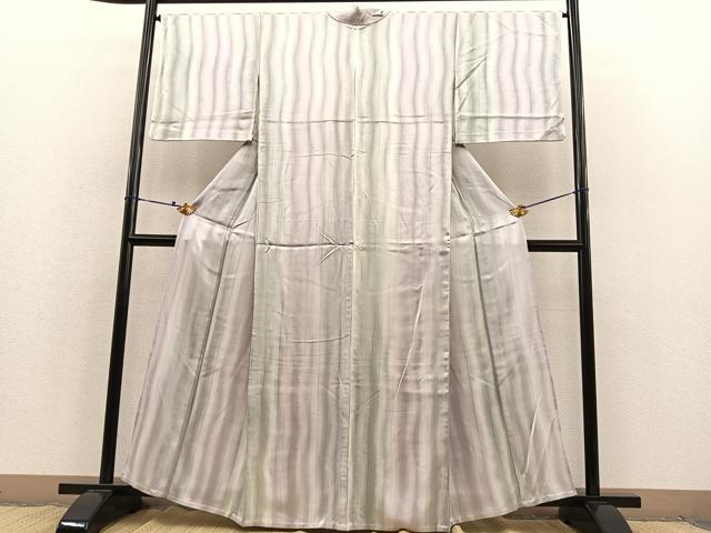 平和屋着物▽上質な小紋　単衣　間道　暈し染め　正絹　逸品　BAAS8371hv 平和屋着物▽上質な小紋 単衣 間道 暈し染め 正絹 逸品