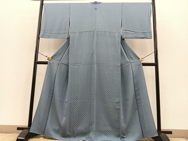 平和屋着物▽上質な色無地　単衣　七宝地紋　奏鼠色　正絹　逸品　BAAS8374hv 平和屋着物▽上質な色無地 単衣 七宝地紋 奏鼠色 正絹 逸品 BAAS8374hv