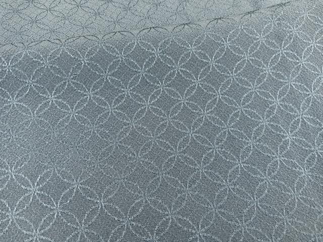 平和屋着物▽上質な色無地　単衣　七宝地紋　奏鼠色　正絹　逸品　BAAS8374hv 平和屋着物▽上質な色無地 単衣 七宝地紋 奏鼠色 正絹 逸品 BAAS8374hv