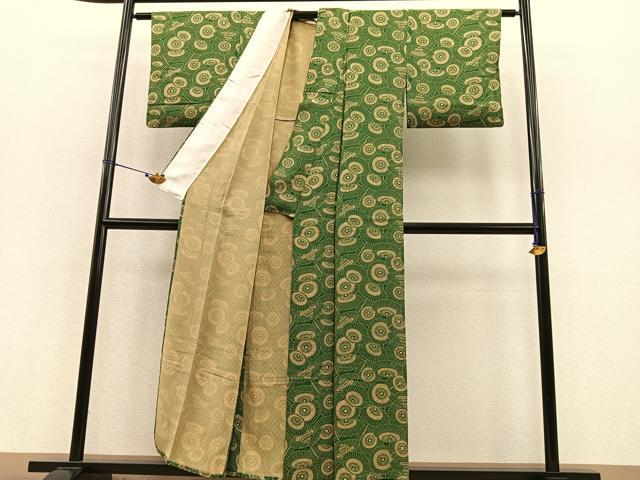 平和屋着物▽上質な小紋 単衣 番傘 正絹 逸品 BAAS8378hv