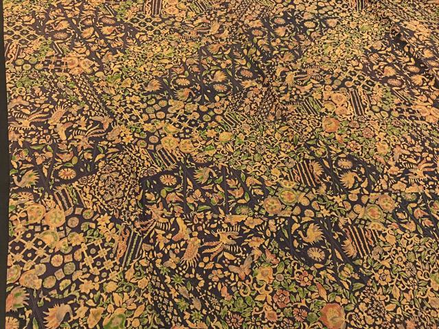 平和屋着物▽上質な小紋 単衣 切り嵌め花鳥文 正絹 逸品 BAAS8379hv