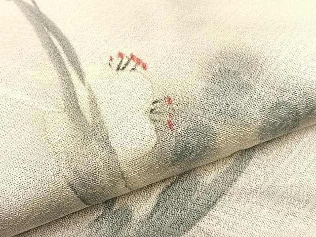 平和屋着物▽染色家 岩浅公展　小紋　単衣　手描き　枝梅文　正絹　逸品　未使用　BAAS8380hv_4