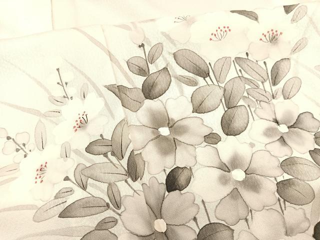 平和屋着物▽訪問着　単衣　手描き　草花文　正絹　逸品　BAAS8382hv 平和屋着物▽訪問着 単衣 手描き 草花文 正絹 逸品 BAAS8382hvの通販